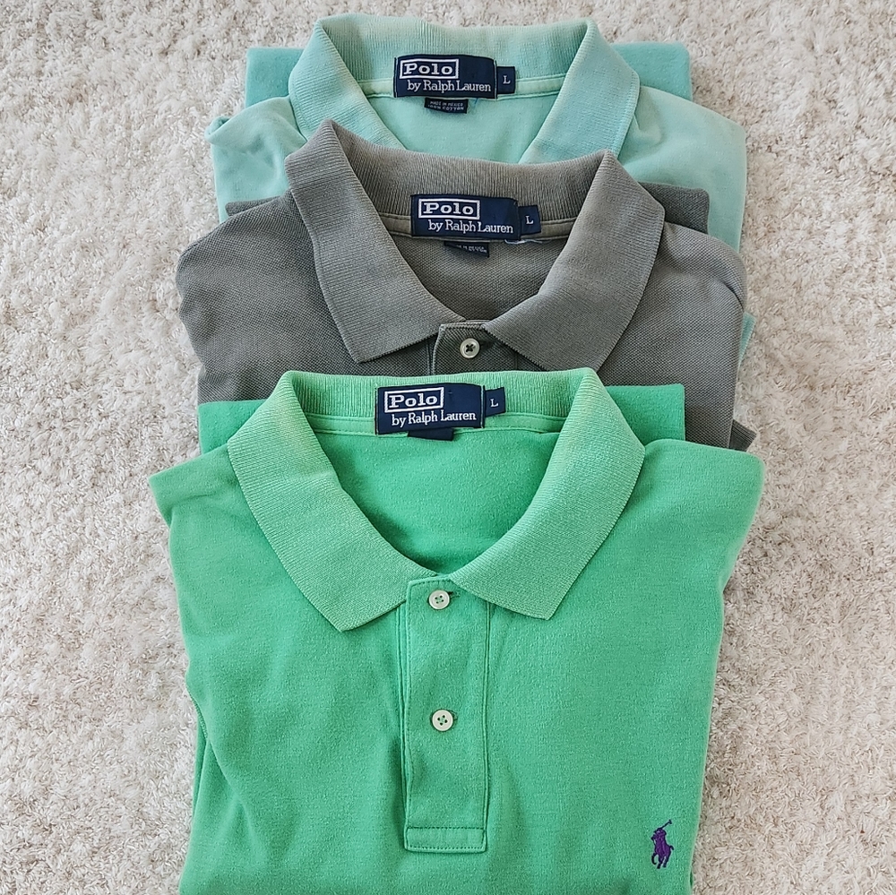 RALPH LAUREN LARGE and an XL MEN POLO SHIRTS